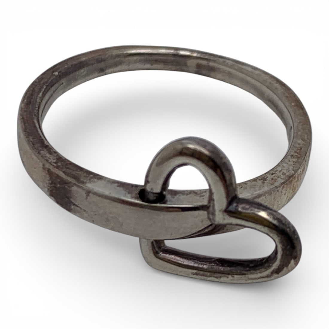 Sterling Silver Heart Charm Ring - 5