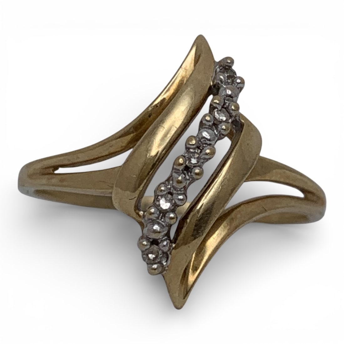 10k Yellow Gold & Diamond Ring: Marked 10k - Size 9 - 1.4 DwtGemstones Tested With Presidium Gem Tester Il - Berners Does Not Guarantee Authenticity Of Gemstones