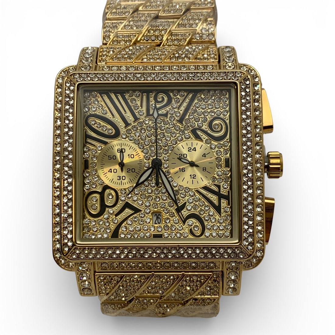Miss Fox Gold Tone Wrist Watch With Clear Stones (1 of 9)