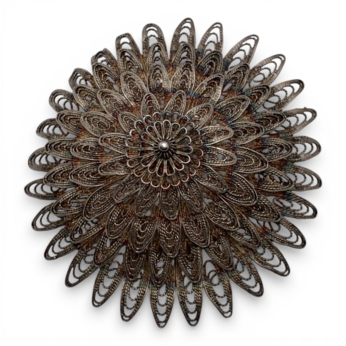 Silver Filigree Pin: Tests Silver - 1 7/8" Long - 12.2 Grams