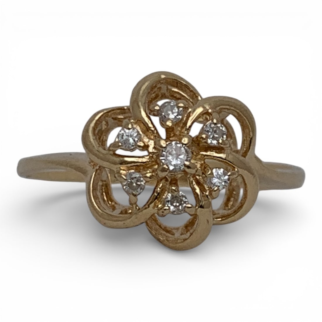 14k Yellow Gold & Diamond Ring: Marked 14k - Size 7.5 - 1.5 DwtGemstones Tested With Presidium Gem Tester Il - Berners Does Not Guarantee Authenticity Of Gemstones