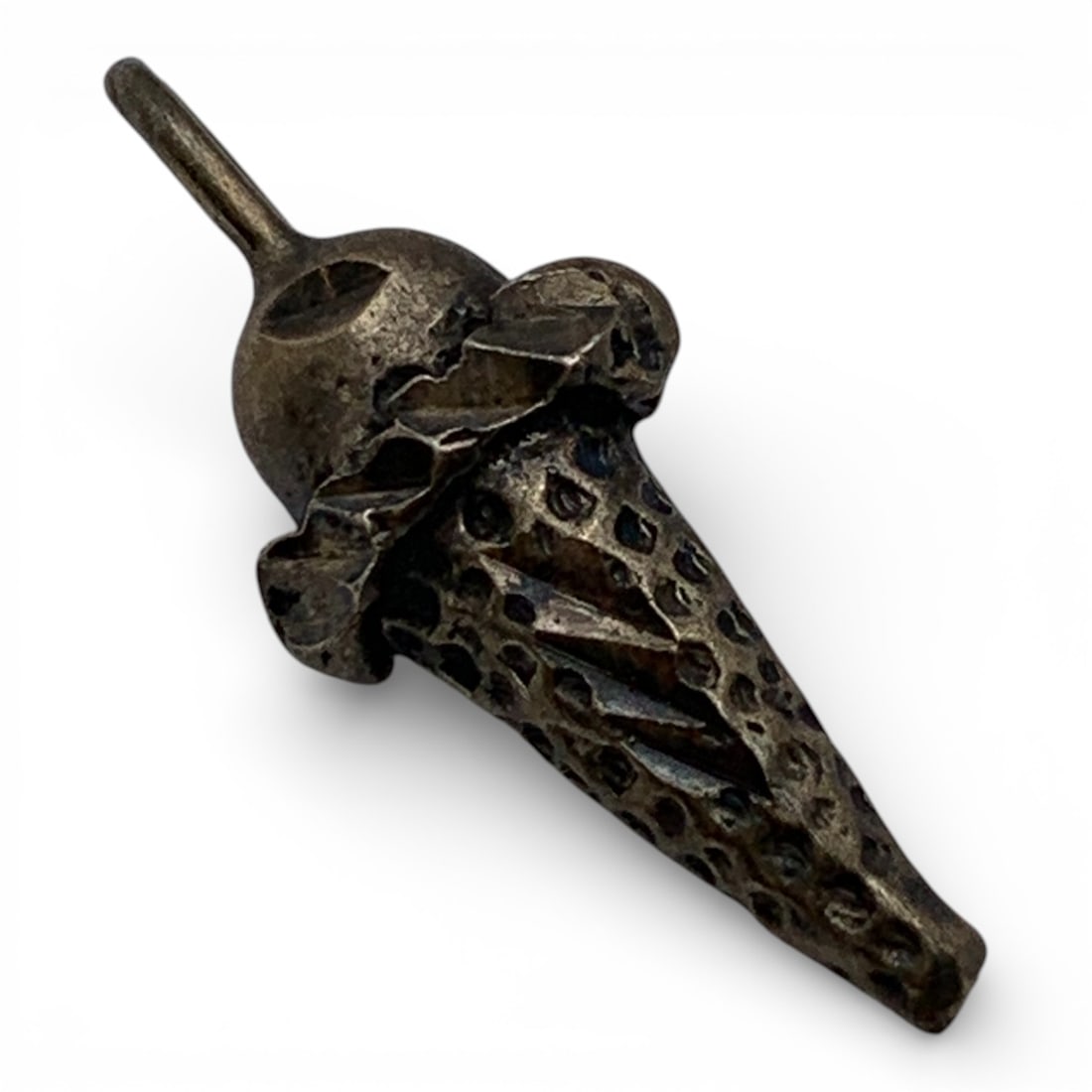 Sterling Silver Ice Cream Cone Charm: Marked Sterling - 7/8" Long - 0.8 Grams