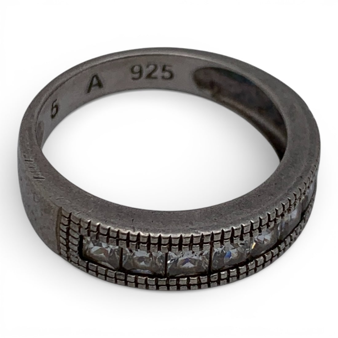 Sterling Silver & Clear Stone Ring - 3