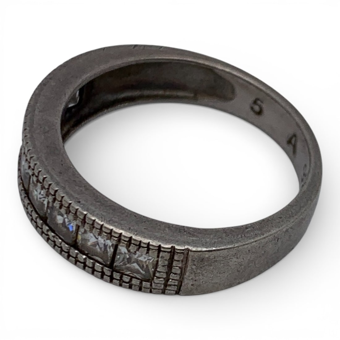 Sterling Silver & Clear Stone Ring - 4