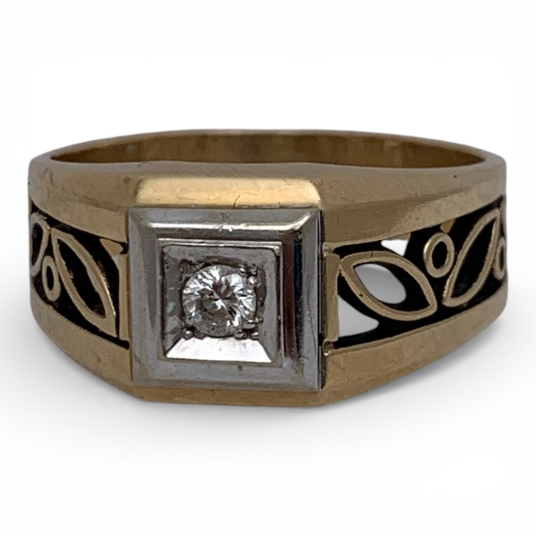 10k Yellow Gold & Diamond Ring: Marked 10k - Size 10 - 3.5 DwtGemstones Tested With Presidium Gem Tester Il - Berners Does Not Guarantee Authenticity Of Gemstones