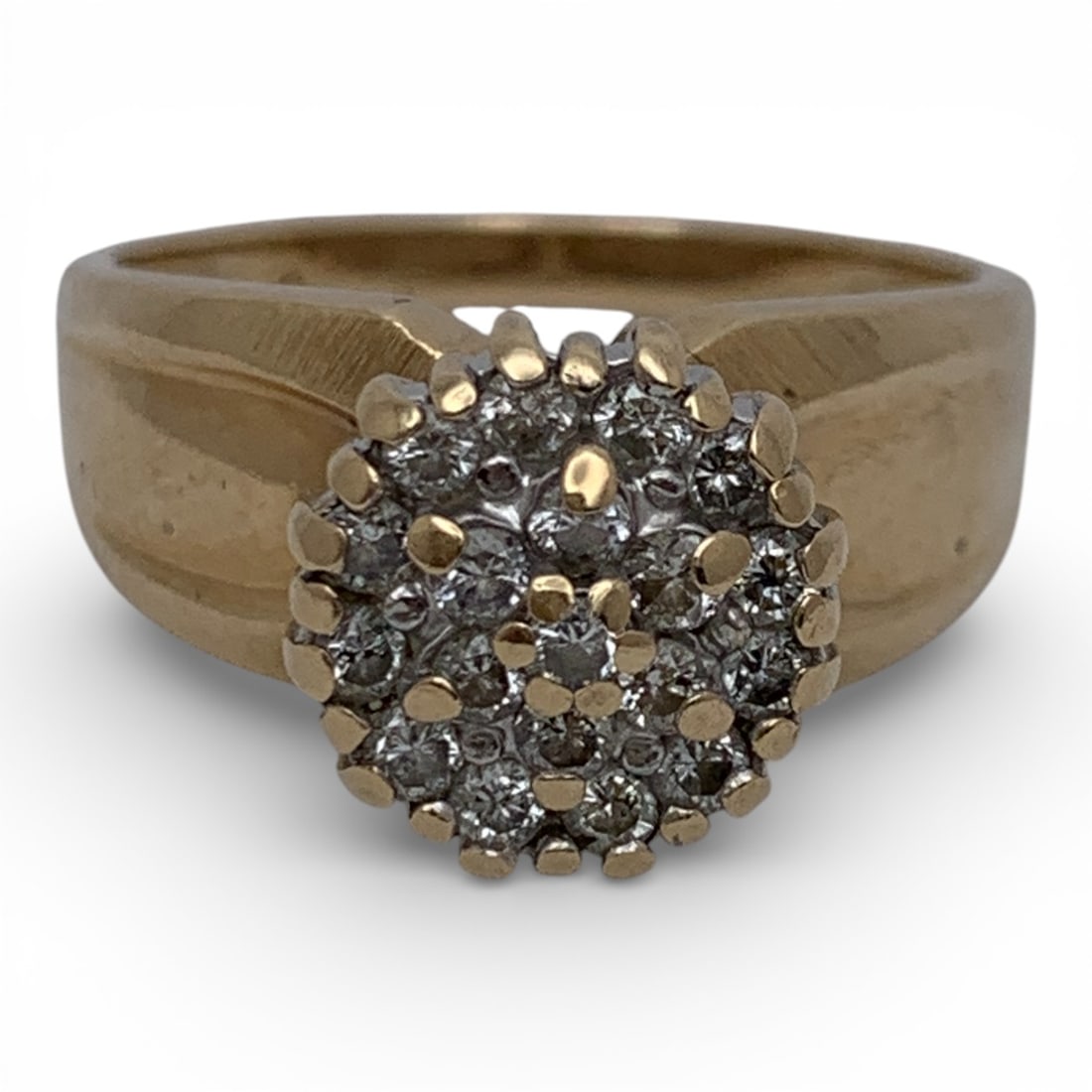 14k Yellow Gold & Diamond Ring: Marked 14k - Size 8.25 - 3.8 DwtGemstones Tested With Presidium Gem Tester Il - Berners Does Not Guarantee Authenticity Of Gemstones