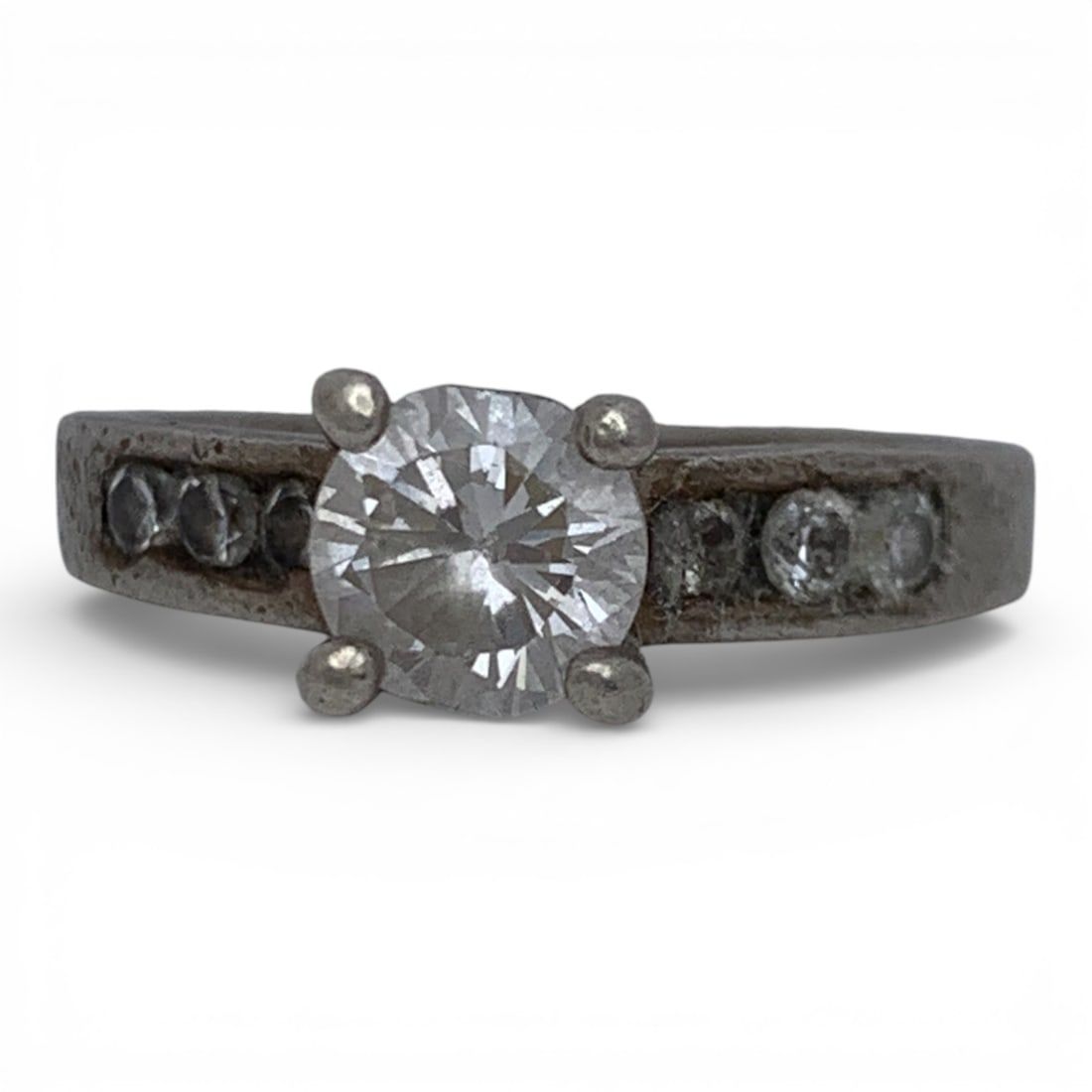 Sterling Silver & Clear Stone Ring (1 of 6)