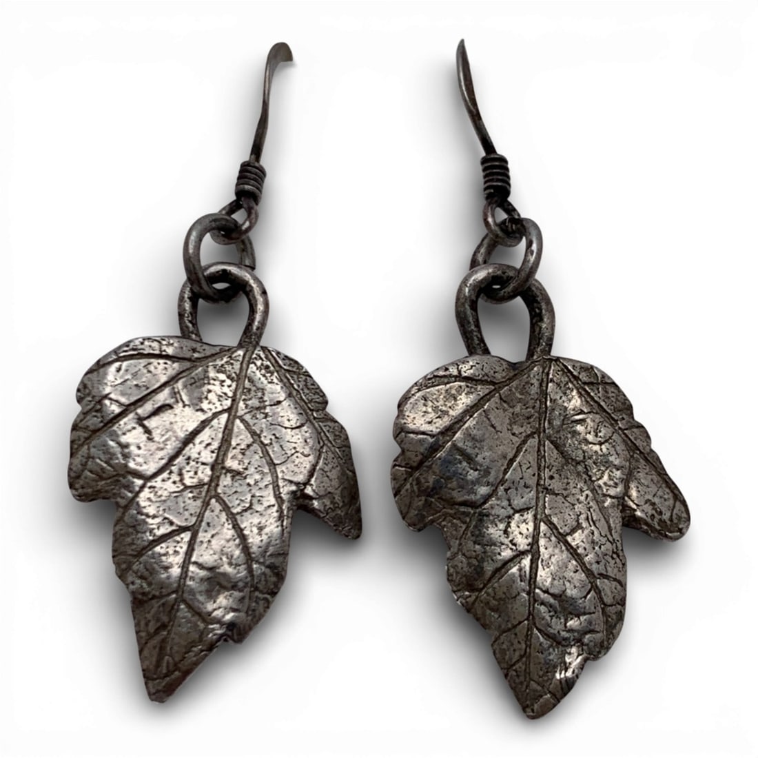 Sterling Silver Leaf Earrings - 3
