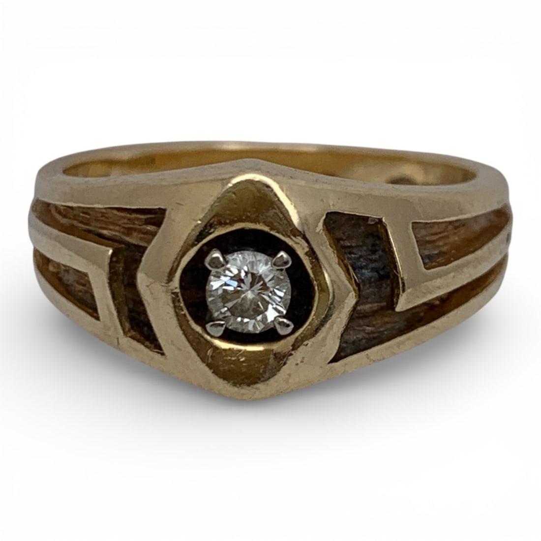 10k Yellow Gold & Diamond Ring: Marked 10k - Size 7 - 2.5 DwtGemstones Tested With Presidium Gem Tester Il - Berners Does Not Guarantee Authenticity Of Gemstones