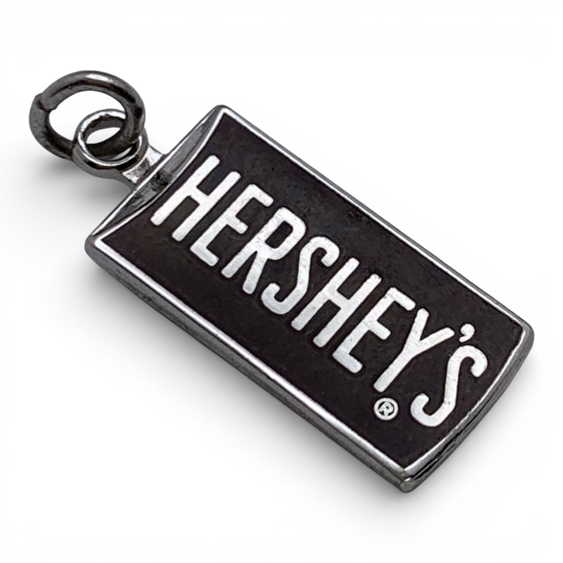 Sterling Silver Enameled Hershey's Pendant: Marked Sterling - 1" Long - 2.3 Grams