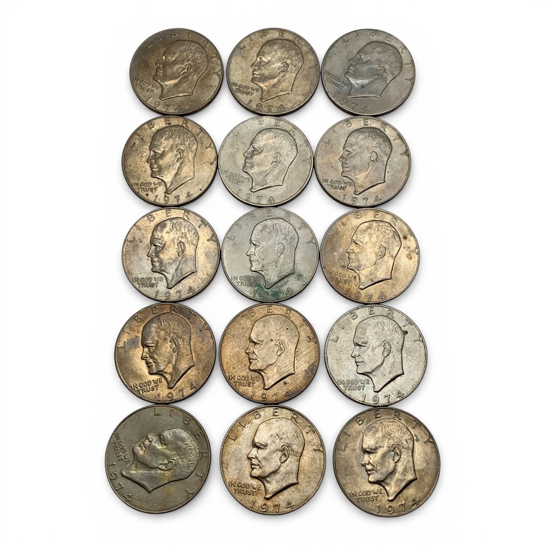 15 Large Mixed Date Eisenhower Dollars: See Photos