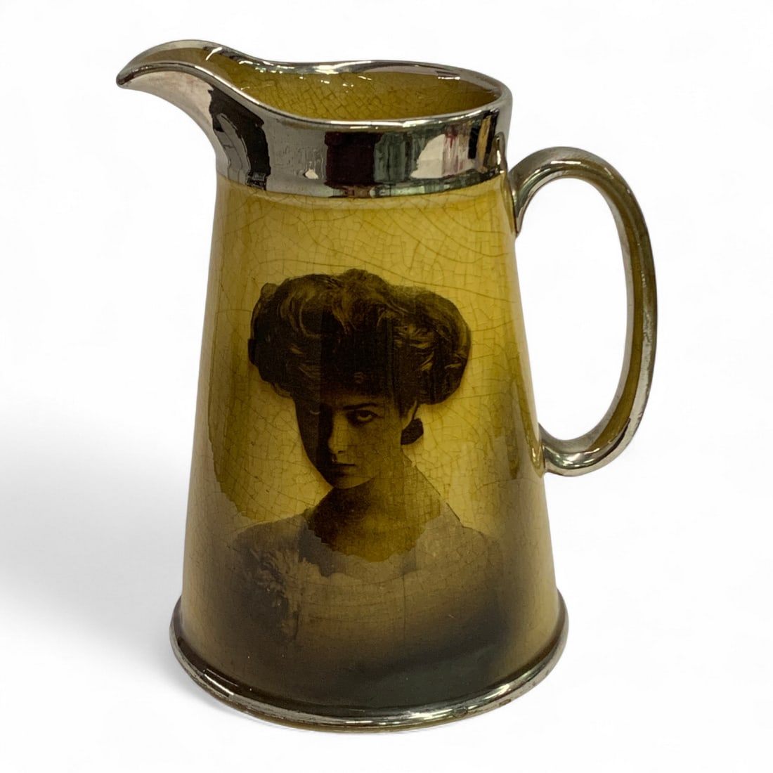 Ridgways Pottery Portrait Pitcher: 7.5" Tall. Marked On Bottom: Ridgways England.
