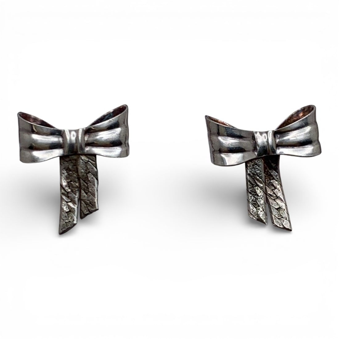 Silver Bow Earrings - 3