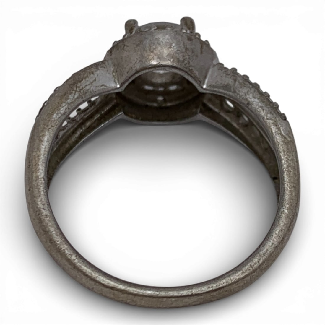 Sterling Silver Ring With Clear Stones - 2