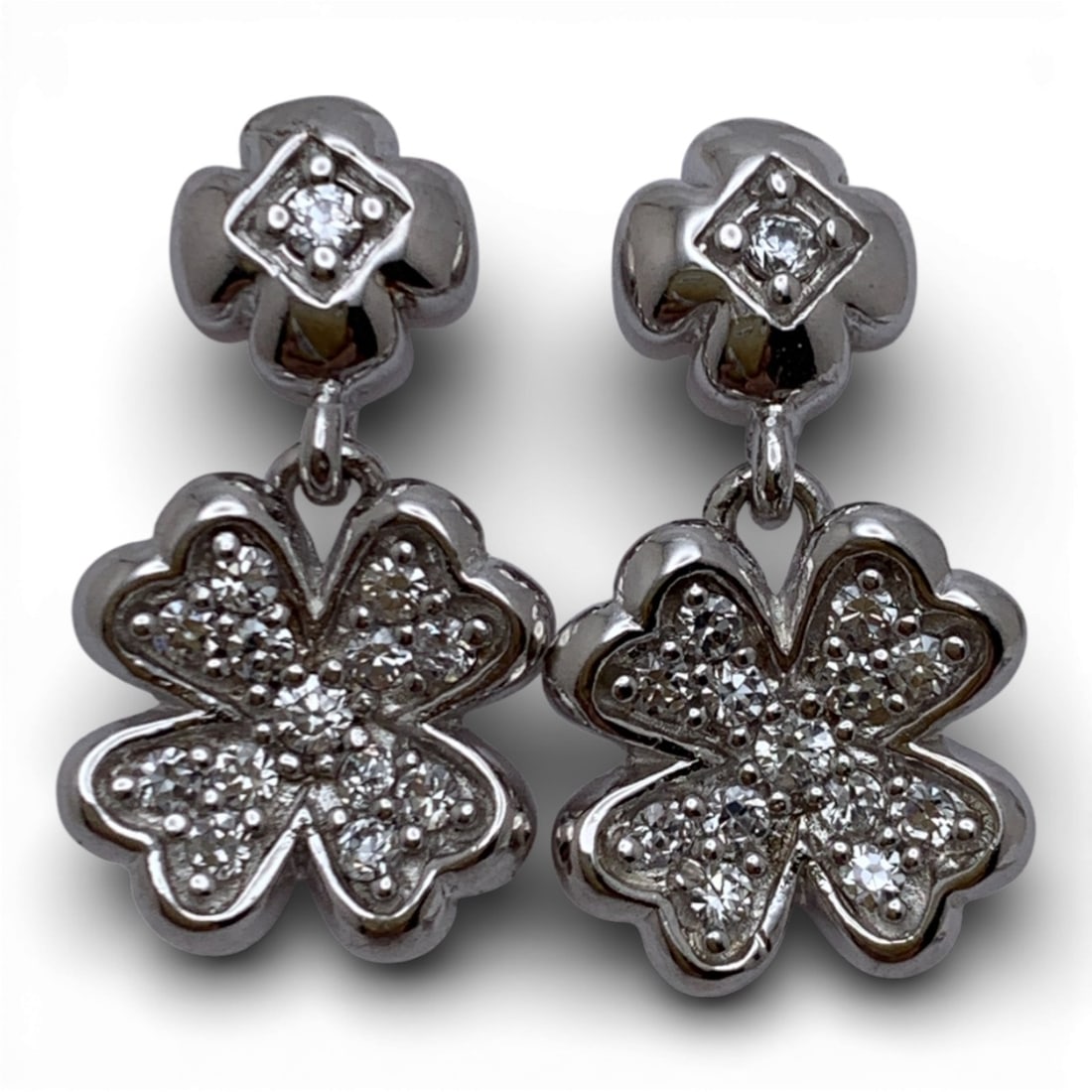 Sterling Silver Earrings With Clear Stones (1 of 4)