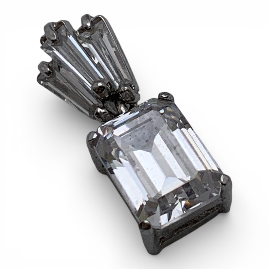 Silver & Clear Stone Pendant - 3