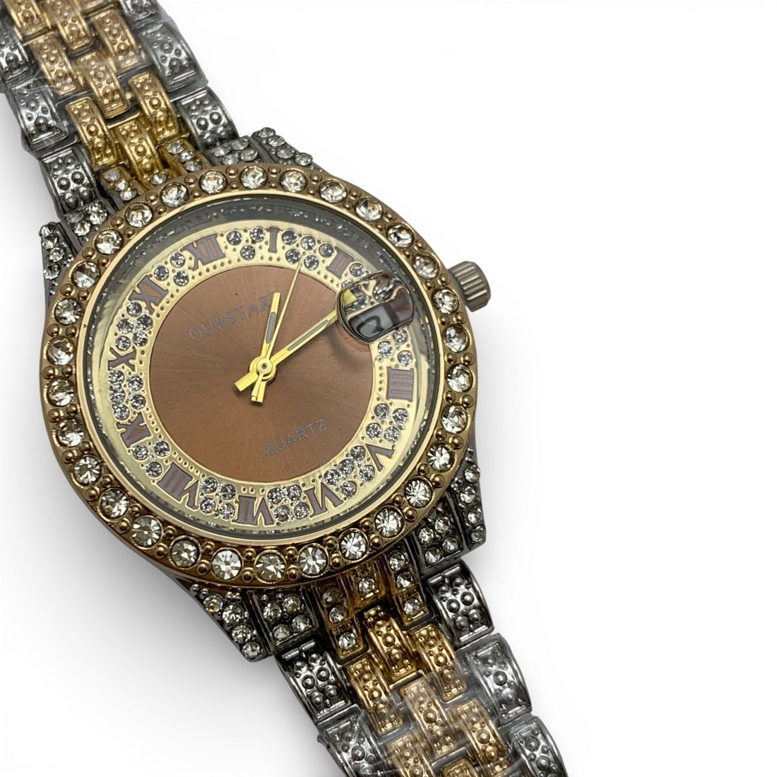Ourstart Silver & Gold Tone Quartz Wrist Watch (1 of 6)