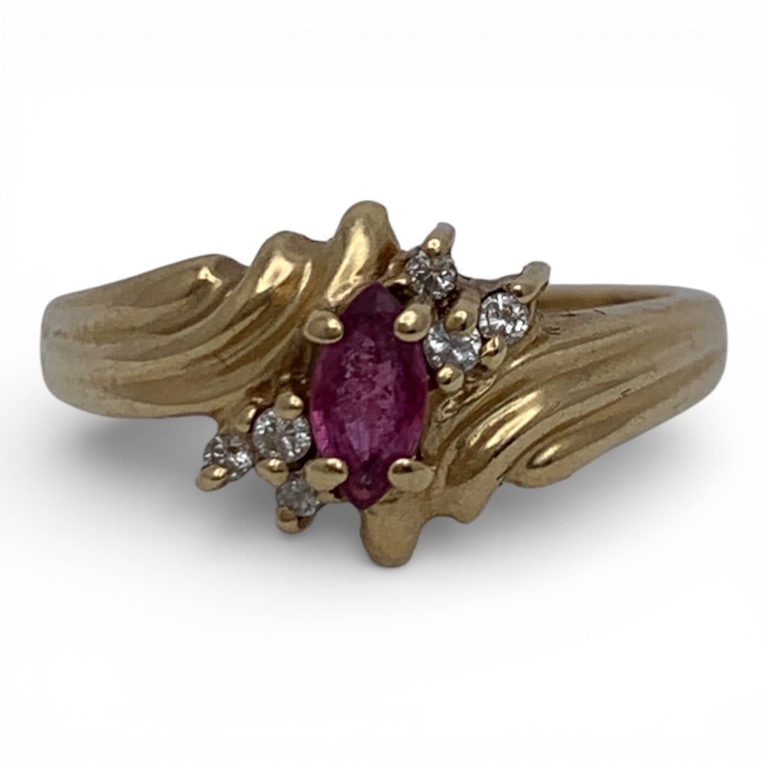 14k Yellow Gold Diamond & Ruby Ring (1 of 6)