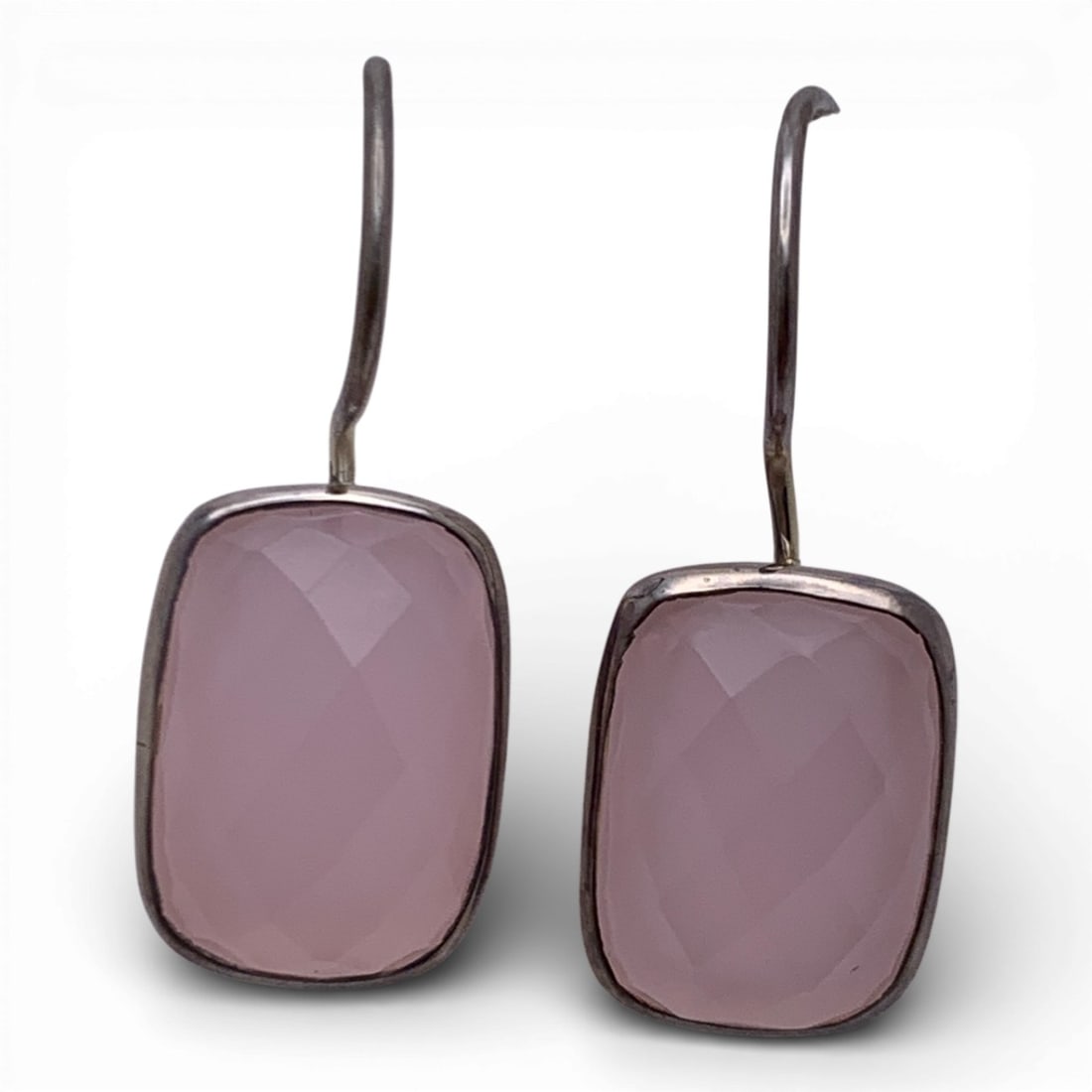 Sterling Silver & Pink Stone Earrings (1 of 4)