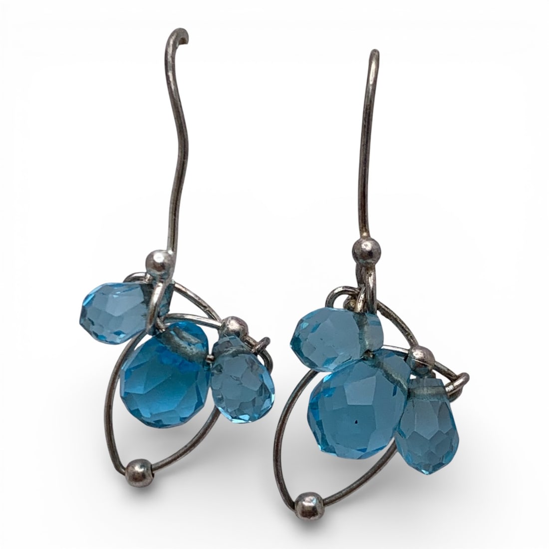 Sterling Silver Earrings With Blue Stones (1 of 3)