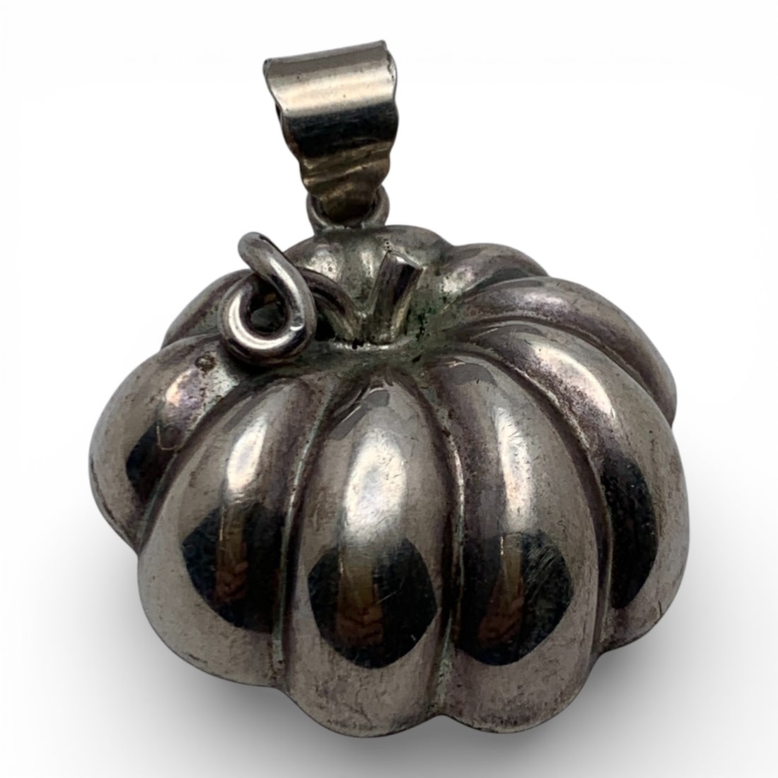 Sterling Silver Pumpkin Pendant - 4