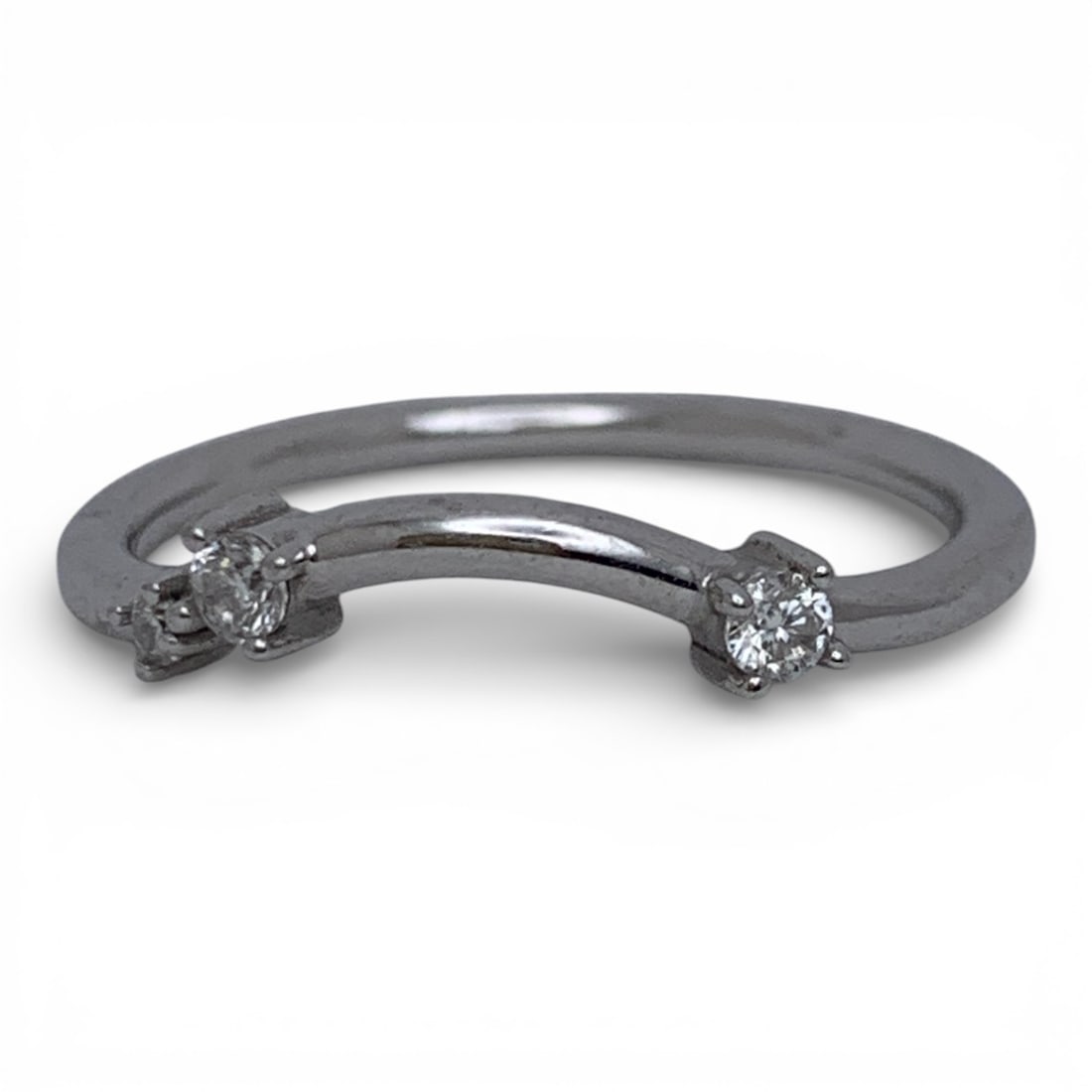 10k White Gold & Diamond Ring: Marked 10k - Size 7 - 1.1 DwtGemstones Tested With Presidium Gem Tester Il - Berners Does Not Guarantee Authenticity Of Gemstones