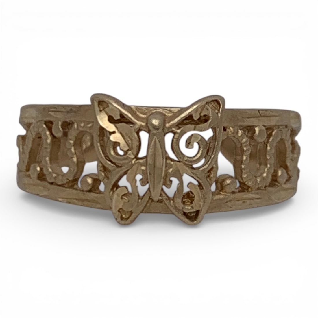 10k Yellow Gold Butterfly Ring: Marked 10k - Size 4 - 0.9 DwtGemstones Tested With Presidium Gem Tester Il - Berners Does Not Guarantee Authenticity Of Gemstones