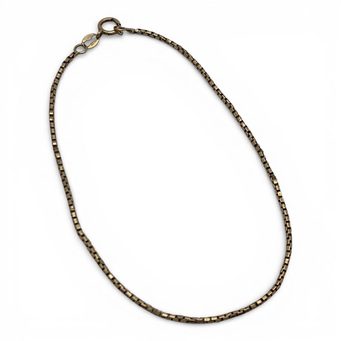 14k Yellow Gold Box Chain Bracelet: Marked 14k - 7 1/2" Long - 0.9 DwtGemstones Tested With Presidium Gem Tester Il - Berners Does Not Guarantee Authenticity Of Gemstones