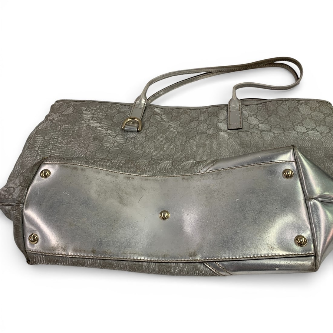 Gucci Canvas Silver Tote - 10