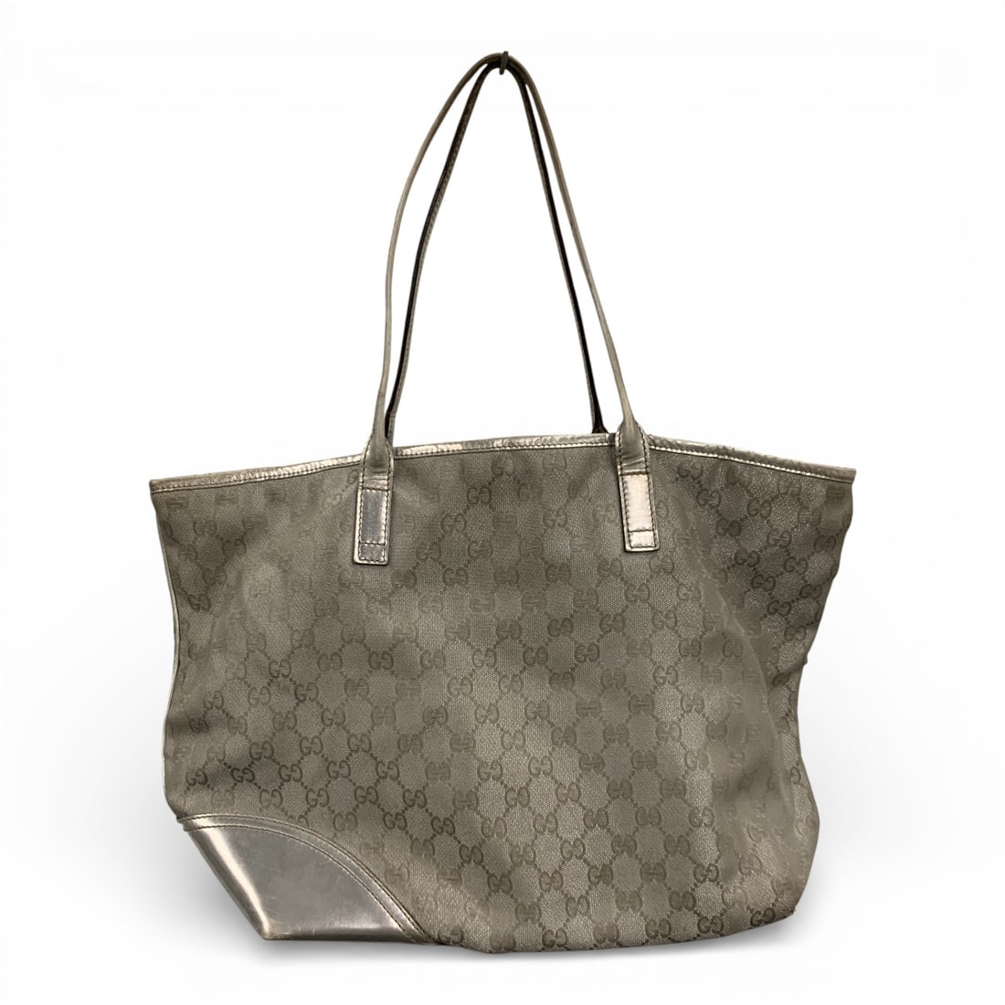 Gucci Canvas Silver Tote - 5