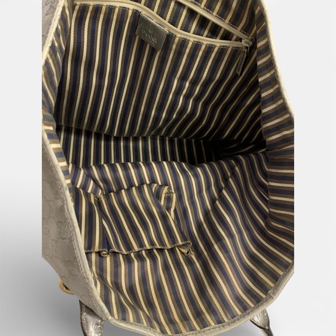 Gucci Canvas Silver Tote - 7