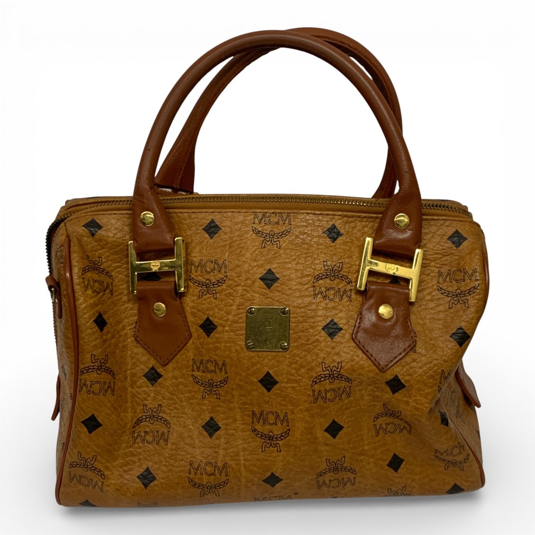 Mcm M?nchen Brown Leather Bag: Marked Mcm M?nchen.8" X 10.25".