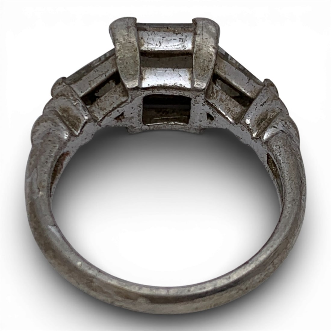 Sterling Silver & Clear Stone Ring - 2