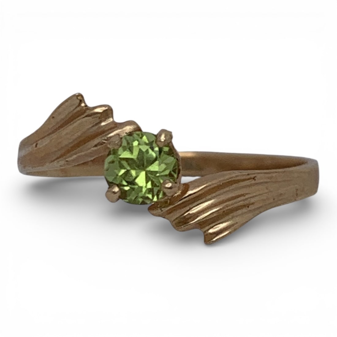 10k Yellow Gold & Green Citrine Ring: Marked 10k - Size 6.75 - 0.7 DwtGemstones Tested With Presidium Gem Tester Il - Berners Does Not Guarantee Authenticity Of Gemstones