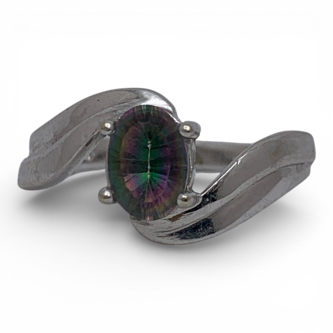 14k White Gold & Rainbow Topaz Ring (1 of 6)