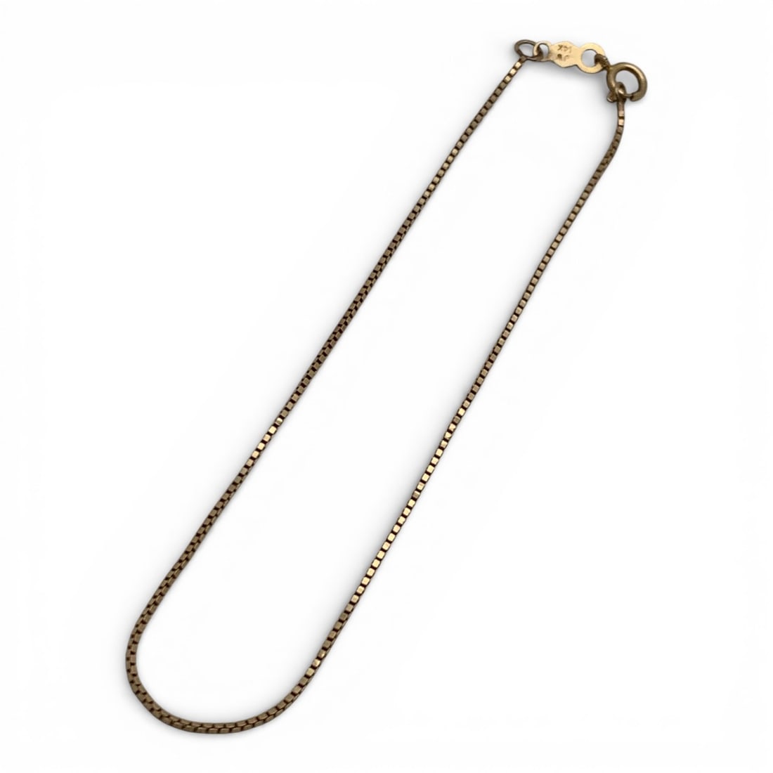 14k Yellow Gold Box Chain Bracelet: Marked 14k - 7 1/4" Long - 0.6 DwtGemstones Tested With Presidium Gem Tester Il - Berners Does Not Guarantee Authenticity Of Gemstones