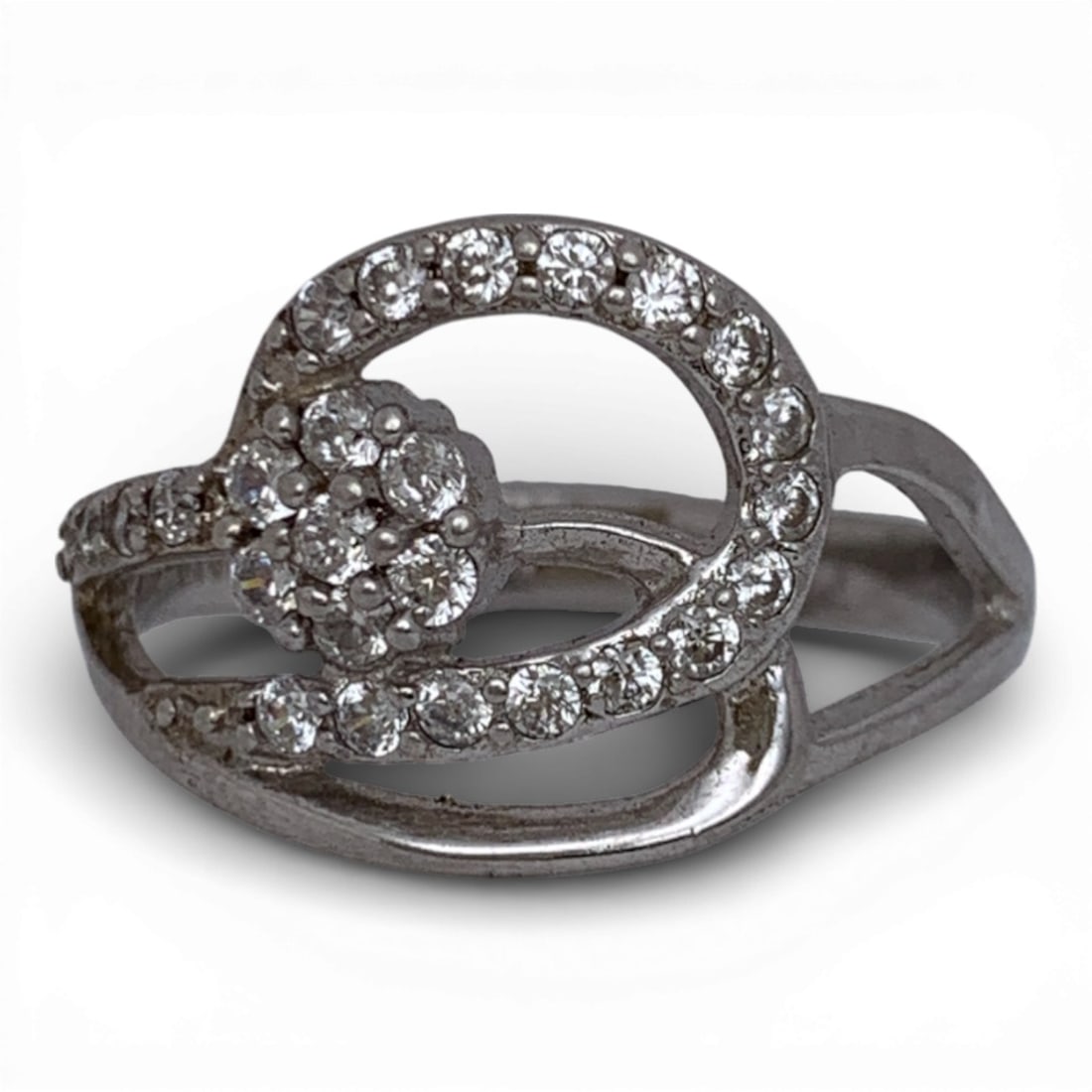 Sterling Silver & Clear Stone Ring (1 of 4)