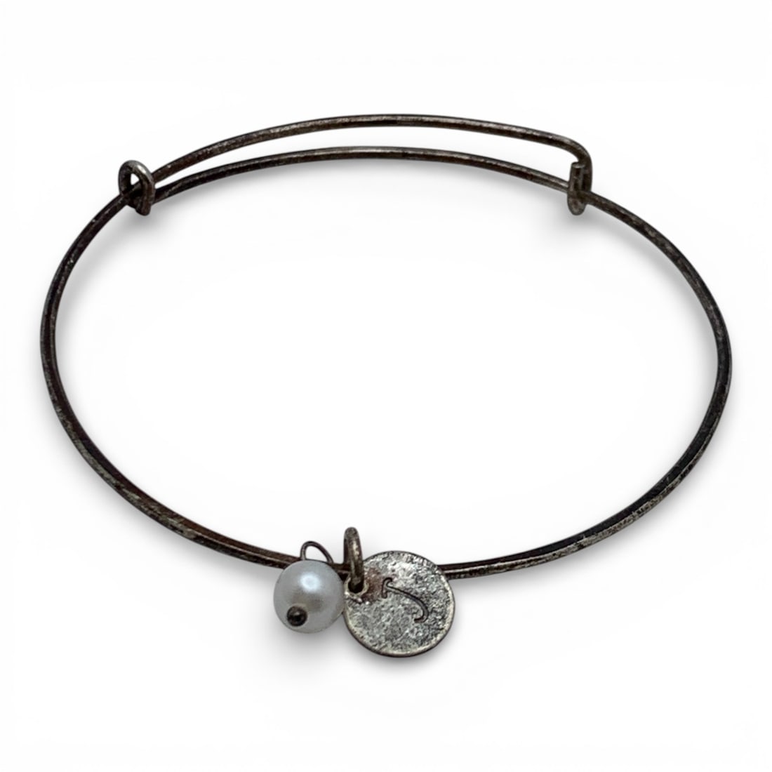 Silver Bracelet With Charms: Tests Silver - 2 1/4" Inside Width - 4.4 Grams