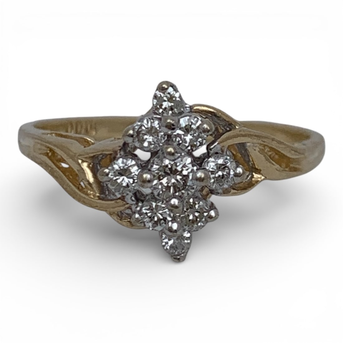 14k Yellow Gold & Diamond Ring: Tests 14k - Size 5 - 1.0 DwtGemstones Tested With Presidium Gem Tester Il - Berners Does Not Guarantee Authenticity Of Gemstones