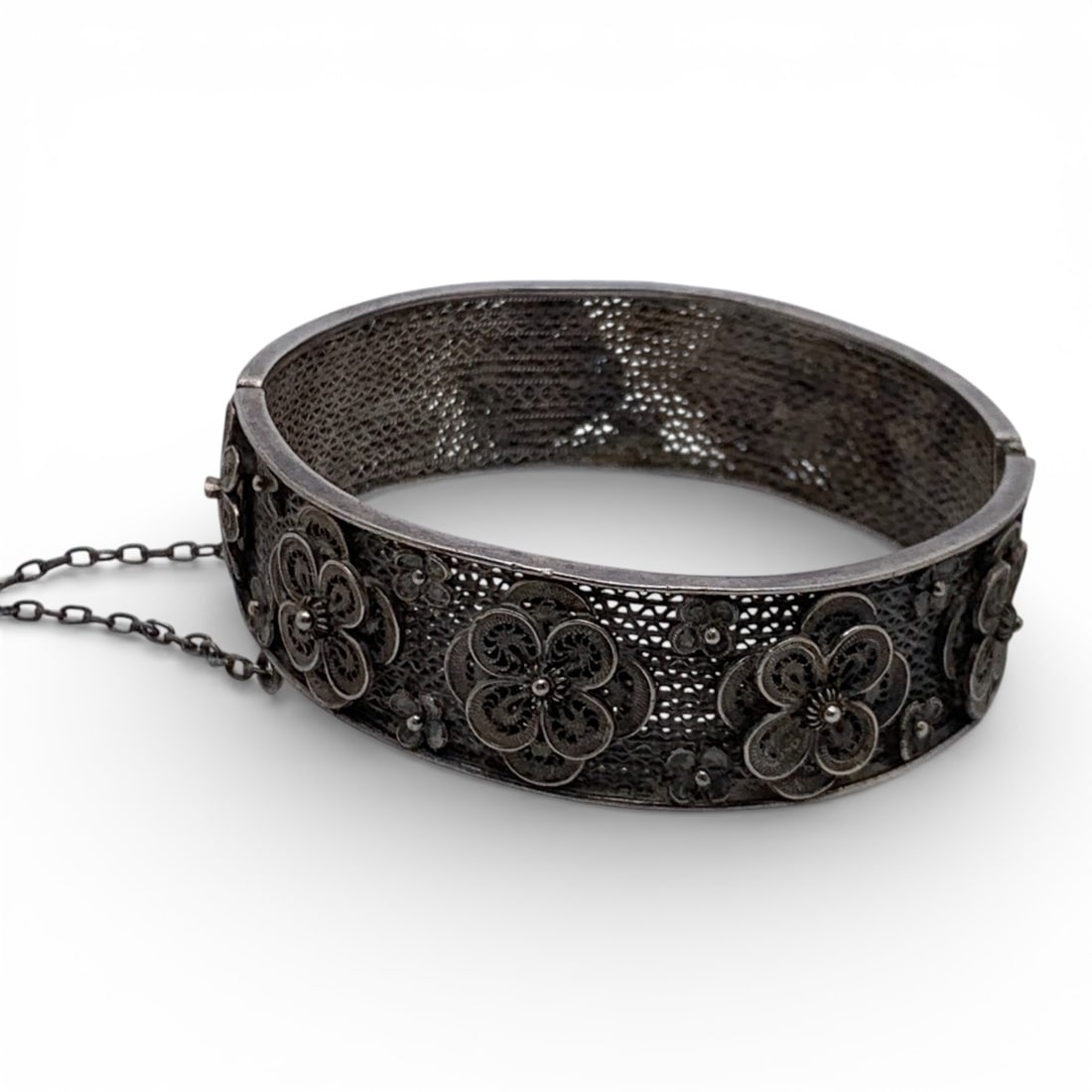 Silver Filigree Hinge Bracelet (1 of 4)