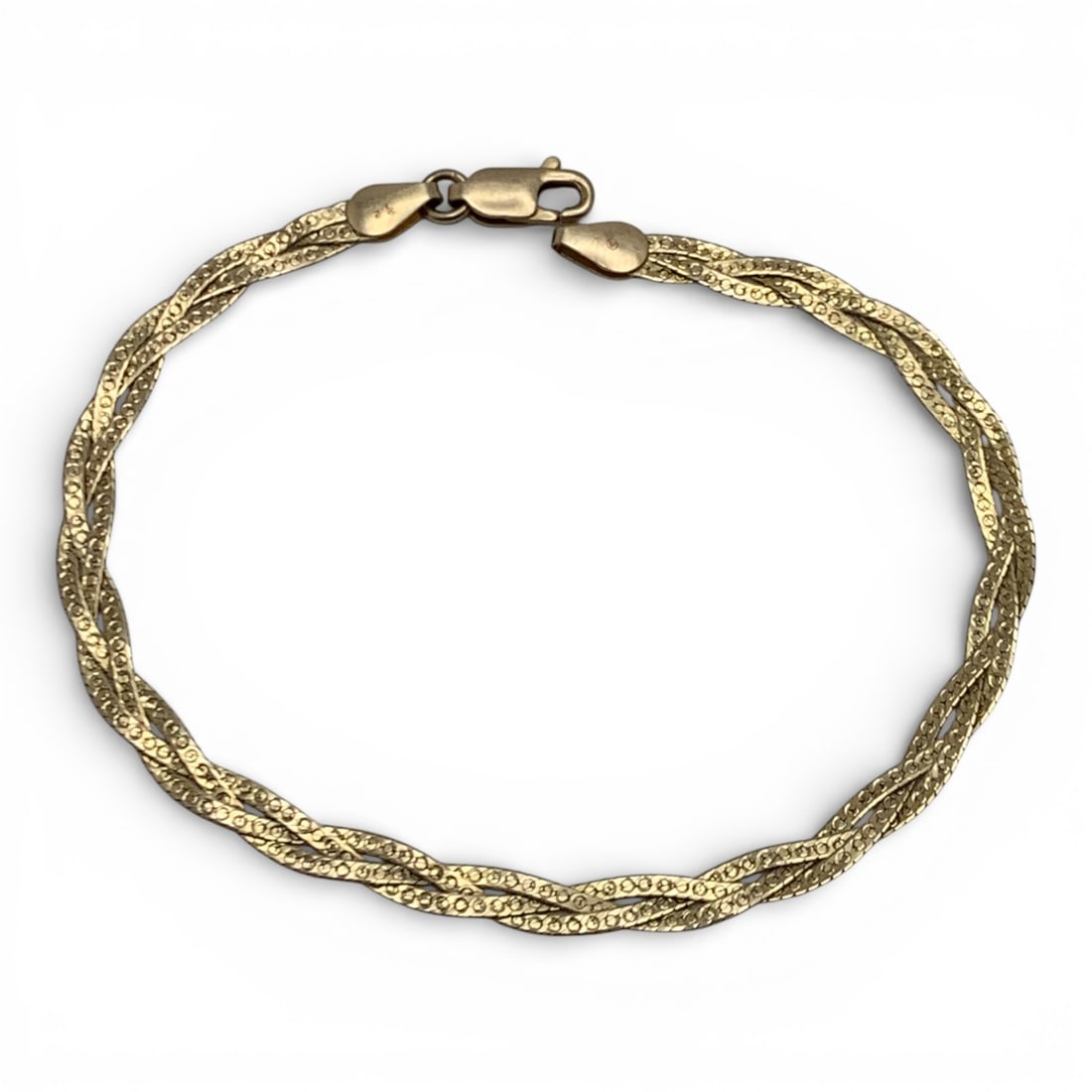 14k Yellow Gold Bracelet: Marked 14k - 7" Long - 1.8 DwtGemstones Tested With Presidium Gem Tester Il - Berners Does Not Guarantee Authenticity Of Gemstones