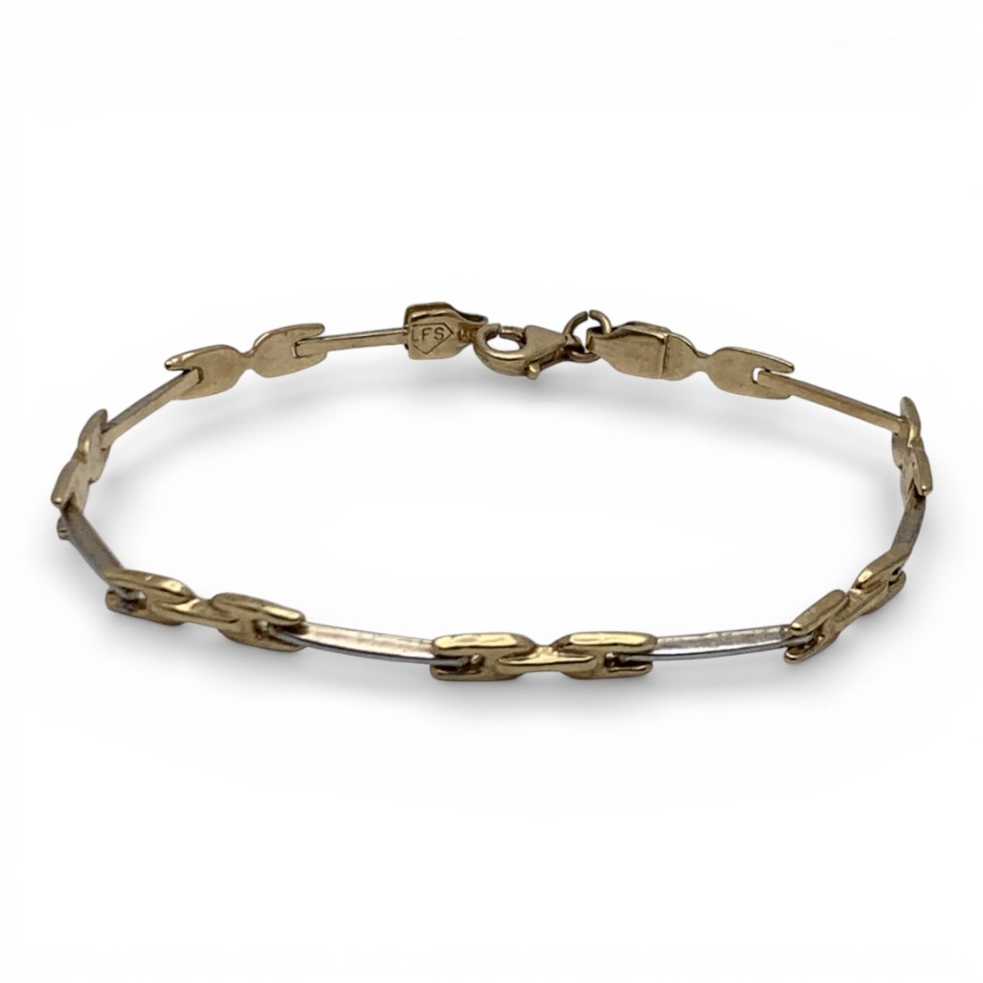 14k Yellow Gold Bracelet: Marked 14k - 7 1/4" Long - 2.5 DwtGemstones Tested With Presidium Gem Tester Il - Berners Does Not Guarantee Authenticity Of Gemstones