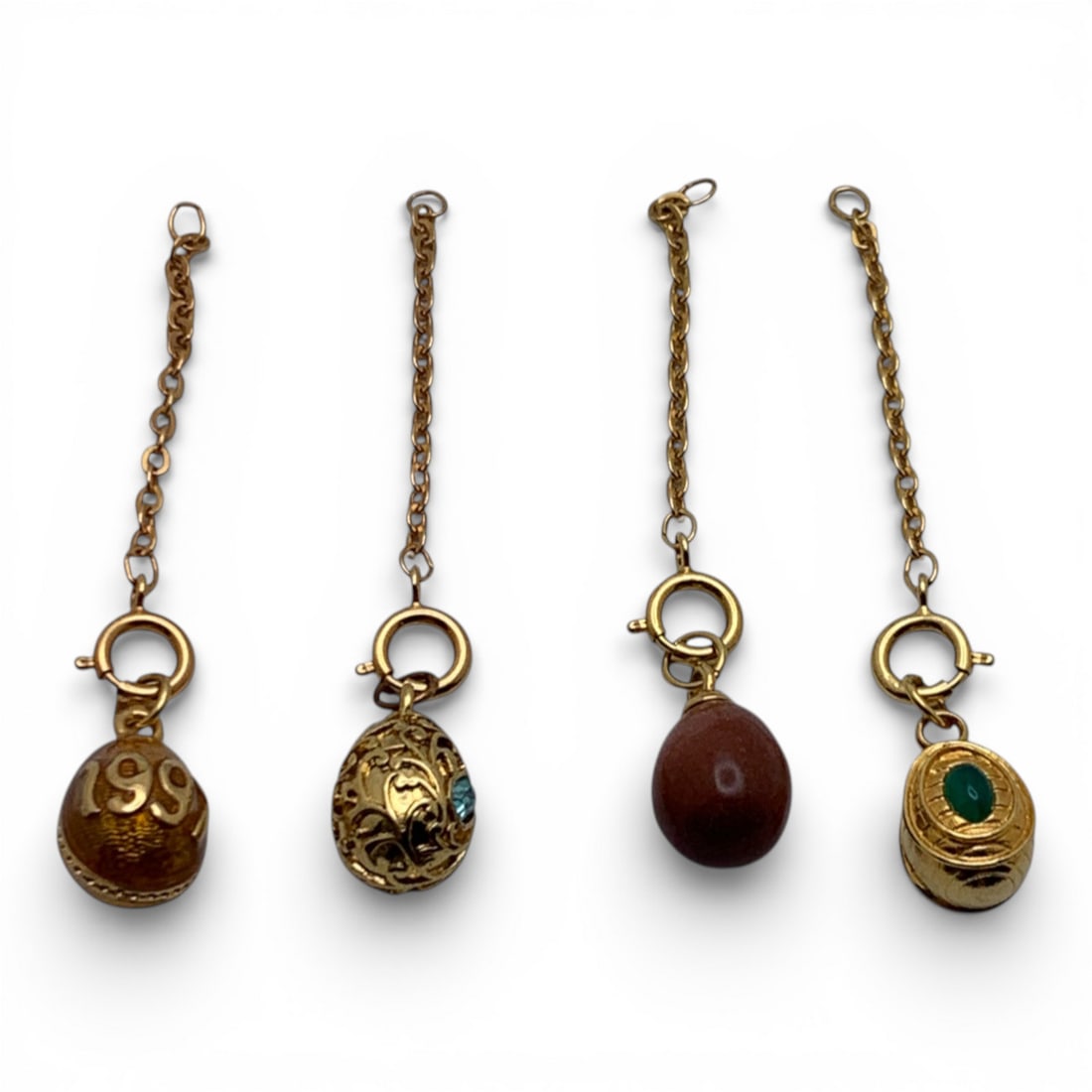 Group Of 4 Costume Fashion Egg Charms: See Photos