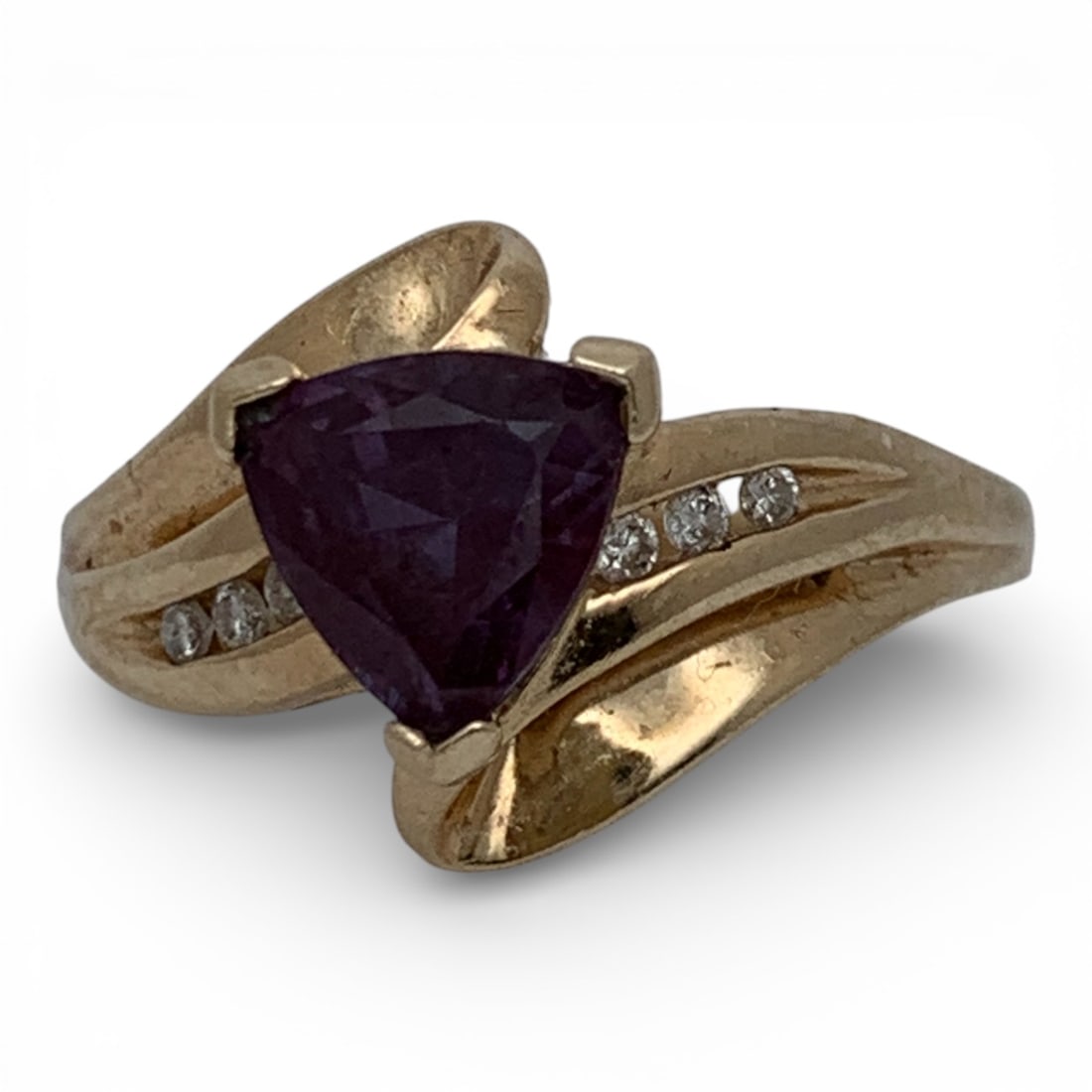 10k Yellow Gold Diamond & Topaz Ring: Marked 10k - Size 7 - 1.9 DwtGemstones Tested With Presidium Gem Tester Il - Berners Does Not Guarantee Authenticity Of Gemstones