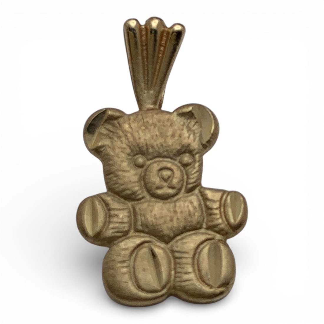 14k Yellow Gold Teddy Bear Pendant: Marked 14k - 3/4" Long - 0.9 DwtGemstones Tested With Presidium Gem Tester Il - Berners Does Not Guarantee Authenticity Of Gemstones