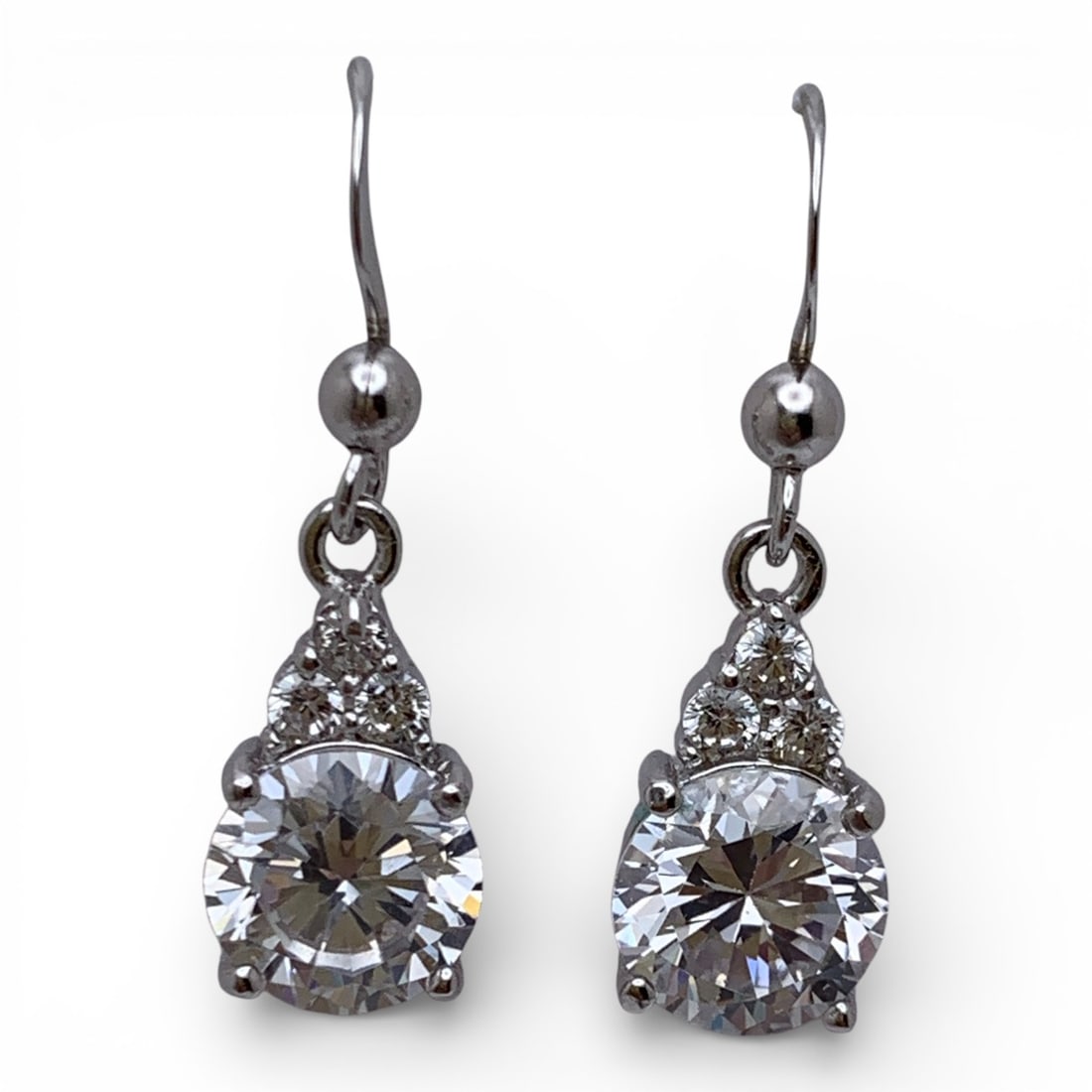 Sterling Silver Earrings With Clear Stones (1 of 4)