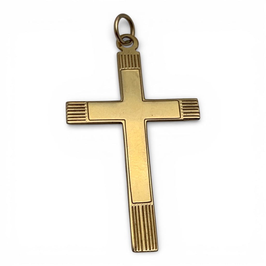 14k Yellow Gold Cross Pendant: Marked 14k - 1 3/4" Long - 1.4 DwtGemstones Tested With Presidium Gem Tester Il - Berners Does Not Guarantee Authenticity Of Gemstones