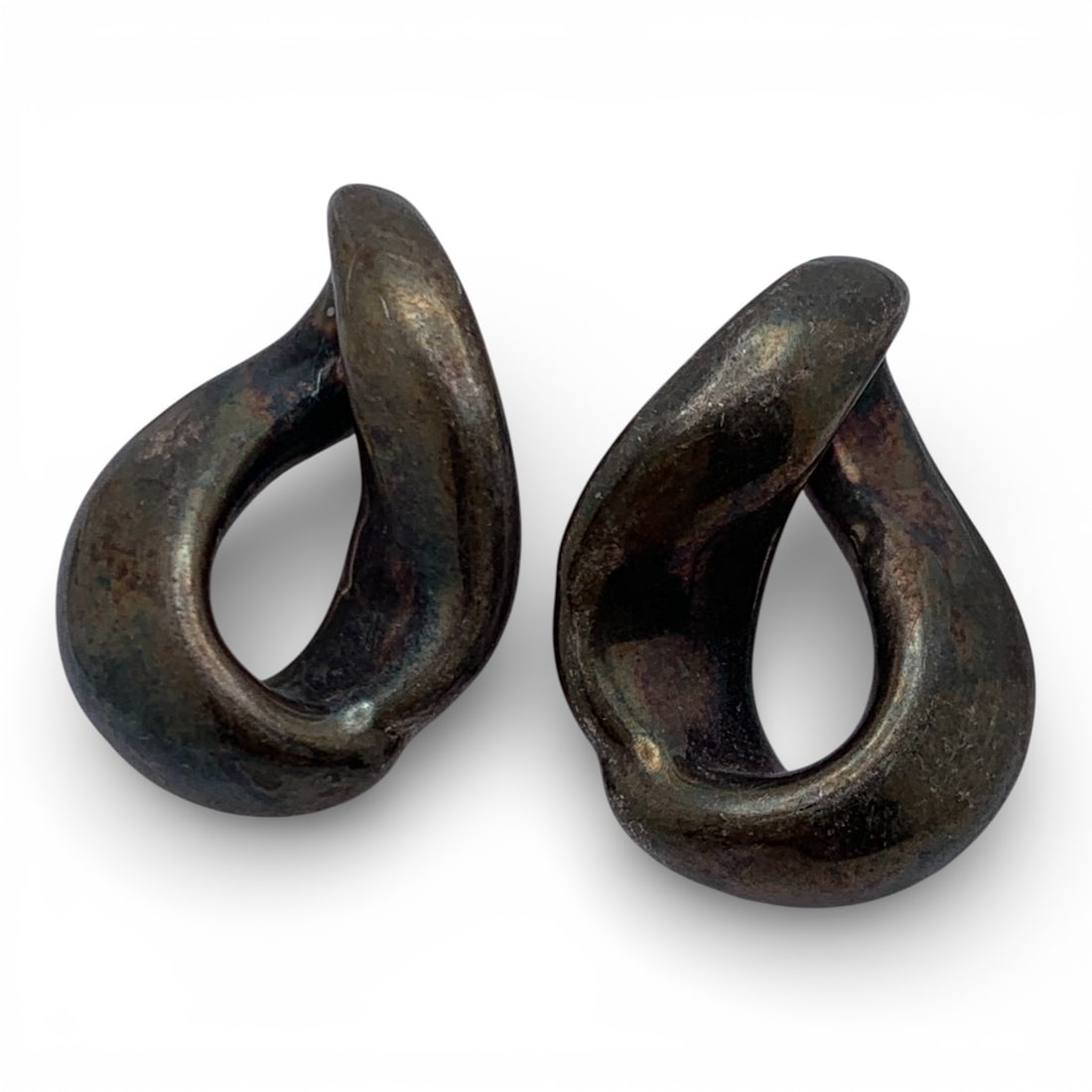 Sterling Silver Earrings: Marked 925 - 1" Long - 4.3 Grams