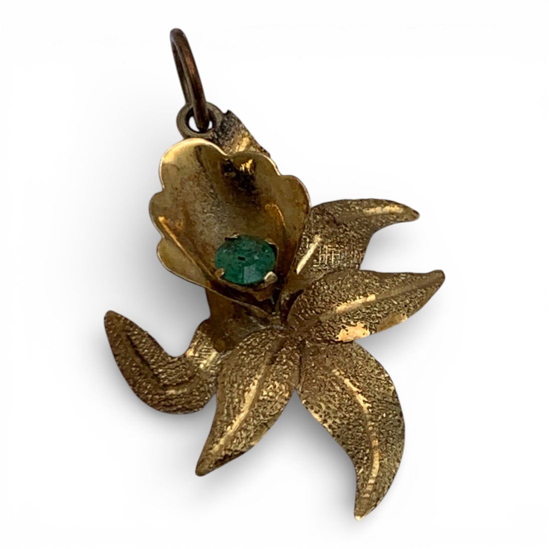 14k Yellow Gold & Emerald Pendant: Tests 14k - 1" Long - 0.5 DwtGemstones Tested With Presidium Gem Tester Il - Berners Does Not Guarantee Authenticity Of Gemstones