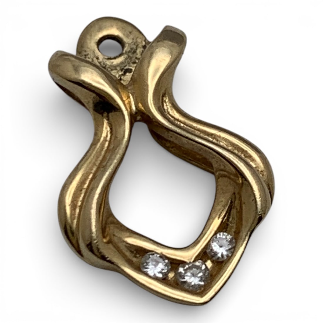 14k Yellow Gold & Diamond Pendant: Marked 14k - 5/8" Long - 0.8 DwtGemstones Tested With Presidium Gem Tester Il - Berners Does Not Guarantee Authenticity Of Gemstones